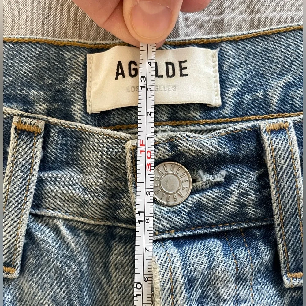 AGOLDE 90’s High Rise Straight Leg Jean – Fall Out Wash – Raw Hem – Size 25